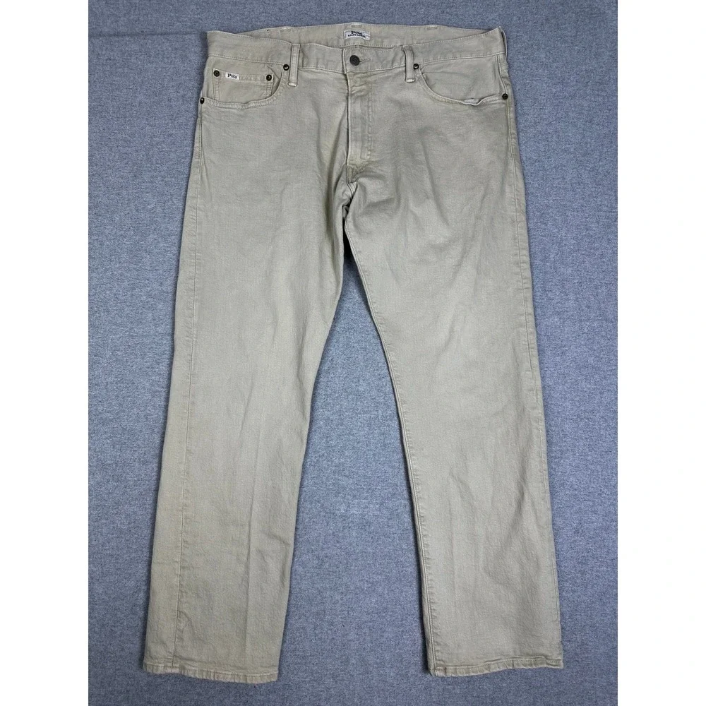Polo Ralph Lauren Jeans Mens 38x32 Khaki Tan Classic Straight Leg Jeans